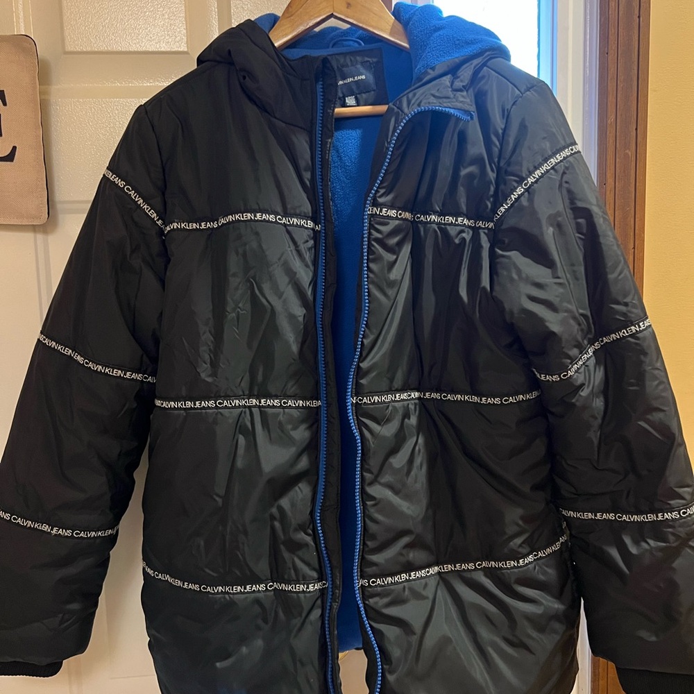 Calvin Klein Jeans Black Puffer with Blue Lining